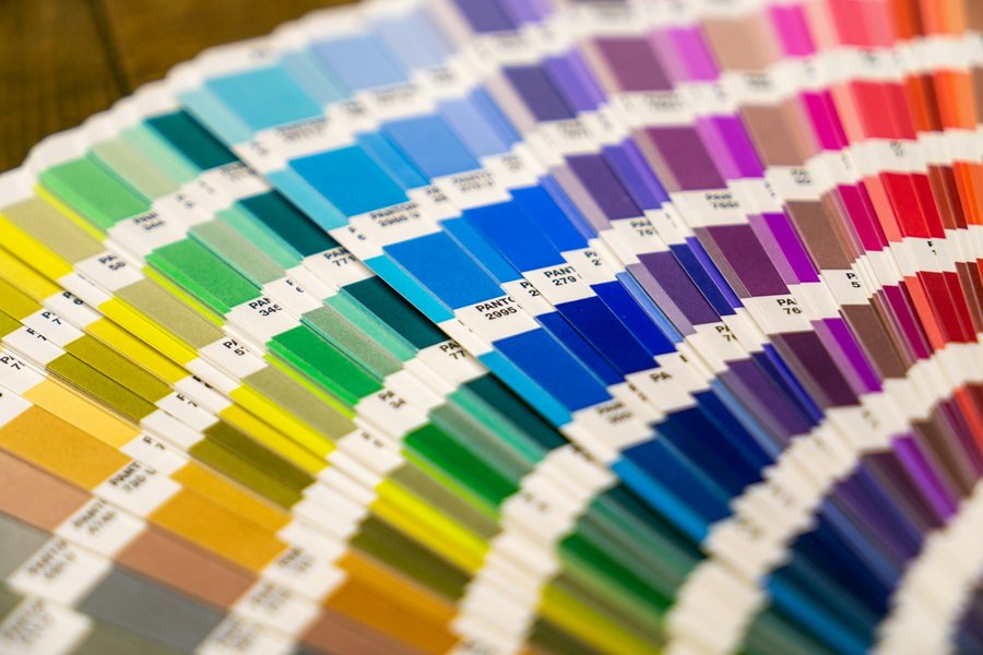 Fan of color swatches