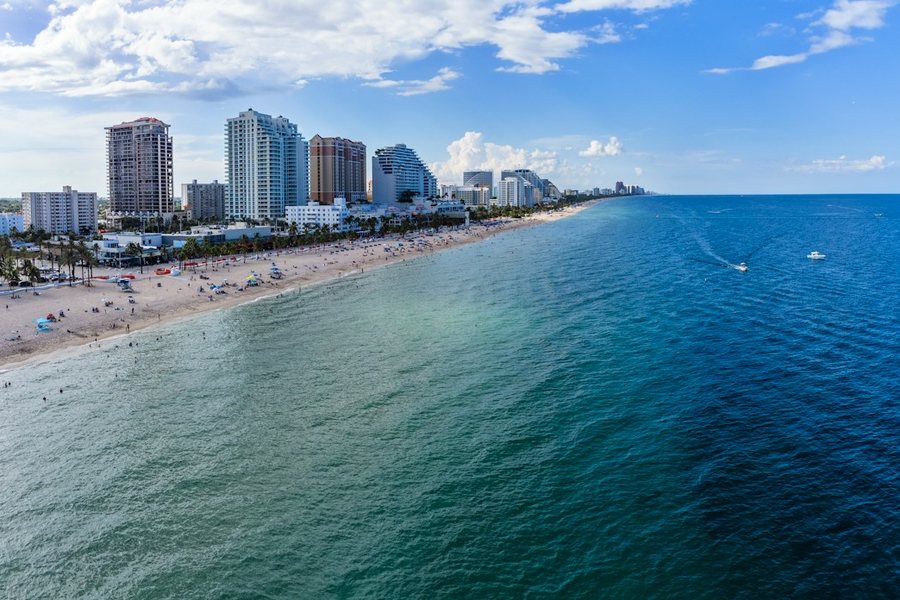 Fort Lauderdale beach and skyline from above