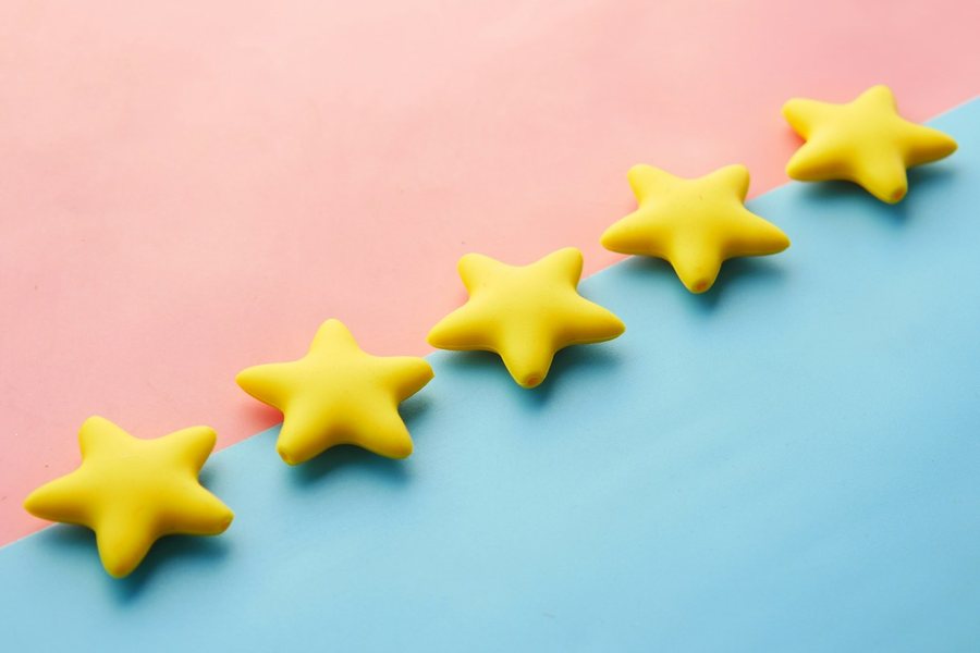 Row of five yellow stars