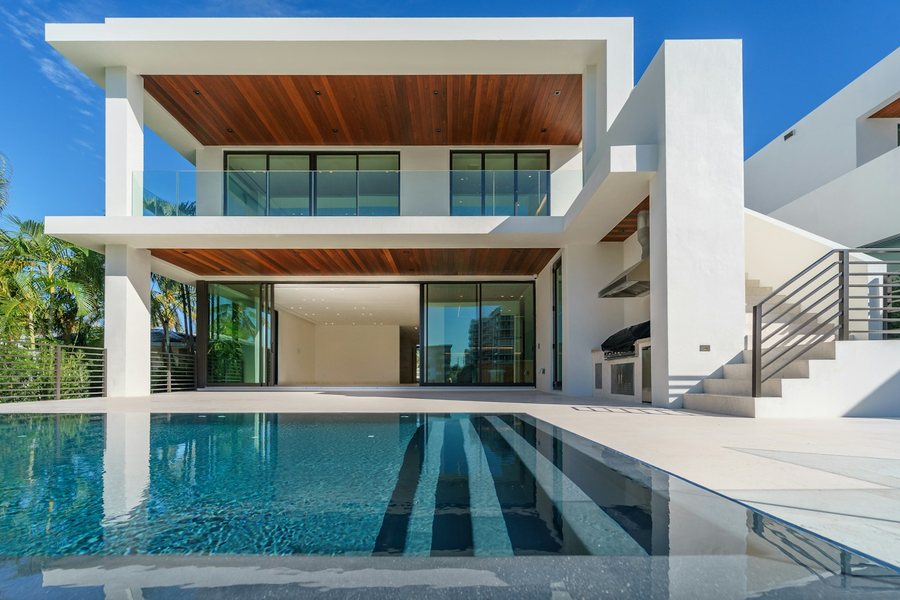 Modern luxury home with a pool